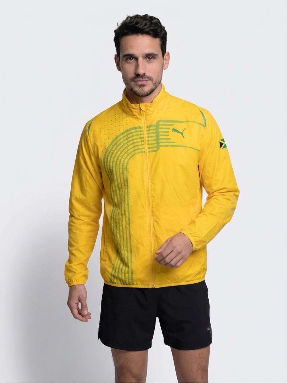 Puma Jamaican Flag Running Full Zip Windbreaker Jacket